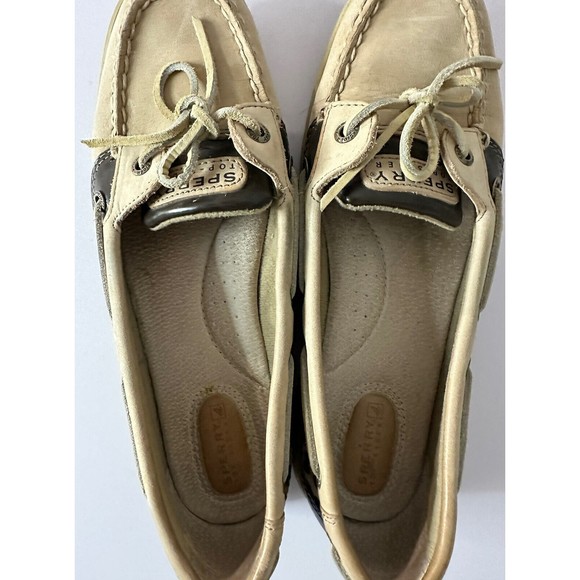Sperry Top Siders Womens 8.5M Boat Shoes Beige Leopard Cheetah Print Flat Loafer - Picture 6 of 9